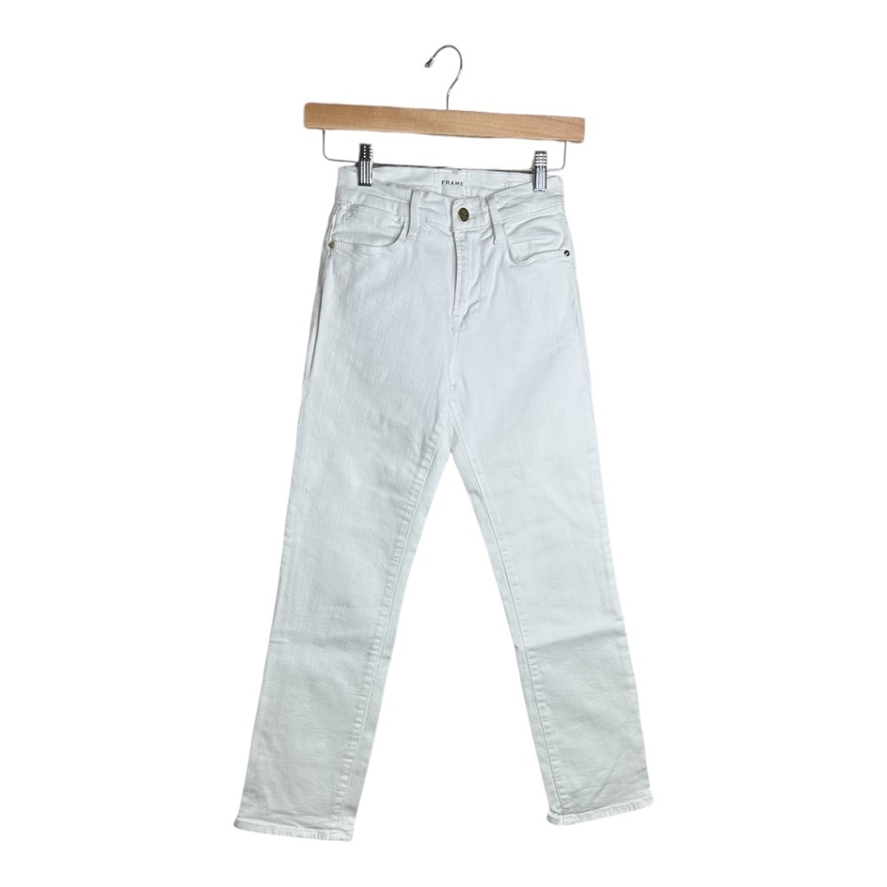 Frame Le High‎ Straight Blanc Denim Jeans Women's Size 24 White